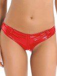 Red Wetlook Patent Leather Lingerie Set, Medium
