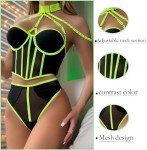 Aucute Strappy Mesh Lingerie Set for Women