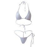 HiSexy Women's White Halter Mini Bikini Set