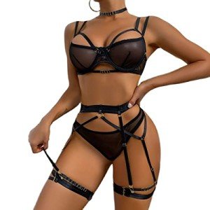 Black See-Through Lingerie Set for Women
