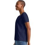 Hanes Womens Essentials Oversized T-Shirt Pack, Cotton Tee for Women, Relaxed Fit, 3-Pack, Athletic Navy, Medium