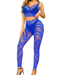 RSLOVE Women's Sexy Fishnet Lingerie Bodystocking