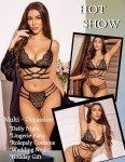 Avidlove Black Women's Lingerie Bralette Set