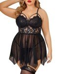 Avidlove Plus Size Floral Lingerie Set for Women
