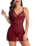 Avidlove Lace Babydoll Chemise & Thong Set