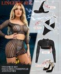 Sexy Black Fishnet Lingerie Set for Women
