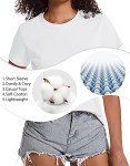 TACVASEN Women's T Shirts Cotton Tops Short Sleeve Tshirt Casual T-Shirt Casual Tshirts Shirts Summer Tees White M
