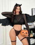 Avidlove Black Mesh Lingerie Set for Women
