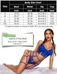Avidlove Blue Lace Push-Up Bra and Panty Set