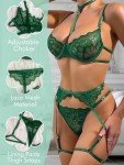 Sassy Green Lace Garter Belt Lingerie Set
