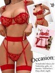 Aphrotiny Women's Lace Lingerie Set with Garter Belt