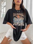KIMSOONG Christian Shirts Women Jesus Oversized Faith Shirt His Mercies Graphic Tee Casual Short Sleeve Tops Grey