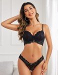 Avidlove Black Lace Underwire Bra and Panty Set
