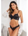 Avidlove Black Lace Underwire Bra and Panty Set
