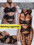 Floral Lace Garter Lingerie Set for Women