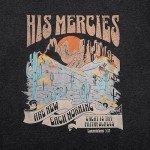 KIMSOONG Christian Shirts Women Jesus Oversized Faith Shirt His Mercies Graphic Tee Casual Short Sleeve Tops Grey