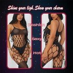 Black Fishnet Babydoll Lingerie Set for Women
