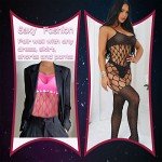 Black Fishnet Babydoll Lingerie Set for Women
