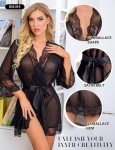 Lace Kimono Robe for Brides – Black