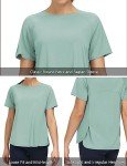 THE GYM PEOPLE Women's Short Sleeve Workout Shirts Lightweight Quick Dry Athletic Tops with Side Slits