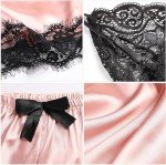 YWY Women's 4-Piece Silk Pajama Set - Pink