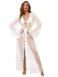 RSLOVE Women's Sexy Lace Kimono Robe & Chemise