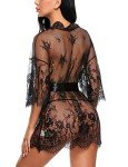 Avidlove Women's Black Lace Kimono Babydoll Lingerie