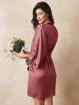 Satin Kimono Robe for Bridesmaids in Dusty Rose