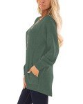 GOUCEHN Womens Long Sleeve Shirts Fall Winter Casual Fashion Blouse Tunic Tops for Leggings with Pockets(Green, Medium)