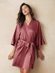 Satin Kimono Robe for Bridesmaids in Dusty Rose