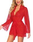 Avidlove Women's Lace Kimono & Lingerie Set