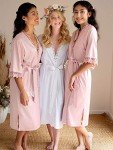 Plus Size Satin Kimono Bridesmaid Robe - White XL