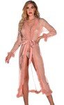 Honeystore Women's Sheer Babydoll Nightgown Robe
