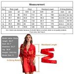 Red Satin Kimono Robe for Women - Large