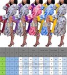 Women's Dollar Print Satin Kimono Robe - Red