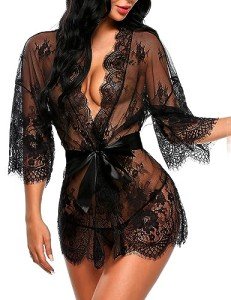 Avidlove Women's Lace Kimono Lingerie Nightgown