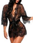 Avidlove Women's Lace Kimono Lingerie Nightgown