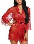 Lace Kimono Robe with G-String for Women