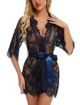 Lace Kimono Robe Babydoll Lingerie Set