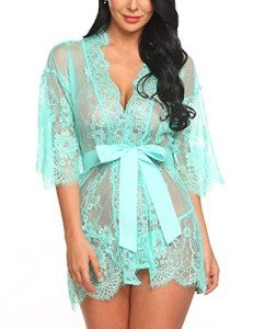 Women's Lace Kimono Babydoll Lingerie Set