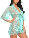 Women's Lace Kimono Babydoll Lingerie Set