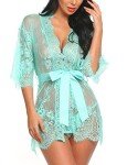 Women's Lace Kimono Babydoll Lingerie Set