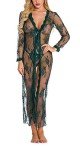 Dark Green Sheer Lace Women’s Chemise Robe