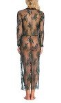 Dark Green Sheer Lace Women’s Chemise Robe