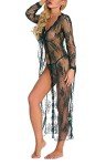 Dark Green Sheer Lace Women’s Chemise Robe