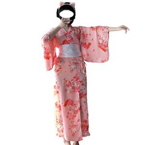 SINGUYUN Women's Kimono Lingerie Set - Pink