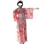 SINGUYUN Women's Kimono Lingerie Set - Pink
