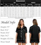 SWOMOG Women's Silk Satin Pajama Set - Black