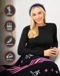 Women's Fleece Lined Thermal Long Johns Set Black