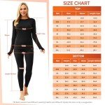 Women's Fleece Lined Thermal Long Johns Set Black